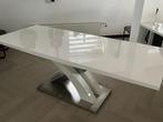 Eettafel Sandor wit Hoogglans 160/220 lang TE KOOP, Ophalen, Gebruikt, Modern, hoogglans, Overige materialen