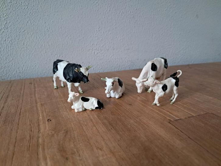Britains, zwartbont koe familie, koeien. Compleet., Hobby en Vrije tijd, Modelauto's | 1:32, Zo goed als nieuw, Tractor of Landbouw