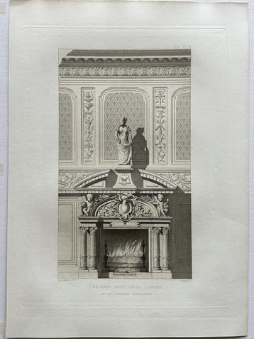 Gravure, 1877 - Architectuur, Klassiek Interieur Parijs beschikbaar voor biedingen