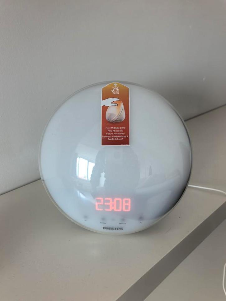 Philips HF3531/01 Wake-Up Light - Zonsopgang Simulator, Huis en Inrichting, Woonaccessoires | Klokken, Zo goed als nieuw, Wekker of Tafelklok