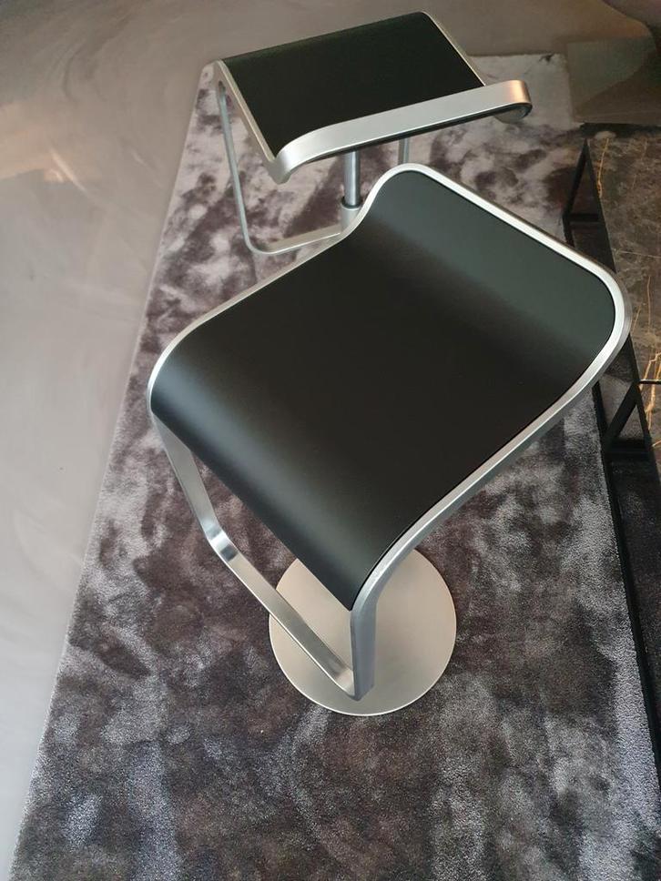 Originele LAPALMA LEM barkrukken/zwart hout/ la palma, Huis en Inrichting, Barkrukken, Zo goed als nieuw, 60 tot 90 cm, Hout, Leer