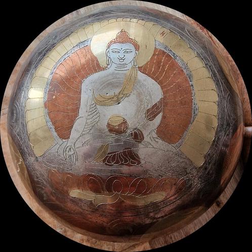 Tibetaanse Klankschaal met Boeddha Afbeelding, Antiek en Kunst, Antiek | Woonaccessoires, Ophalen of Verzenden