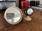 Vintage set spiegel(s) en wekker jaren 70, Minder dan 50 cm, Gebruikt, Verzenden, Minder dan 100 cm
