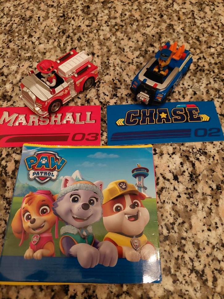 PAW PATROL: CARRERA GO: MARSHALL & CHASE RACEAUTO'S, Kinderen en Baby's, Speelgoed | Racebanen, Zo goed als nieuw, Onderdelen