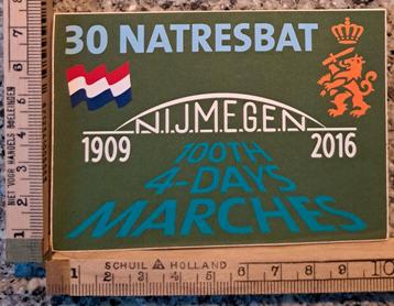 Sticker Nijmegense vierdaagse 30 NATRESBAT 2016 beschikbaar voor biedingen