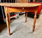 Antieke grenen eettafel met lade doorsnede 107,5 cm, Ophalen