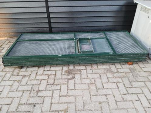Groene aluminium volière panelen, Dieren en Toebehoren, Vogels | Hokken en Kooien, Gebruikt, Volière, Aluminium, Ophalen