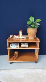 Vintage trolley, bamboe bijzettafel, tv meubel, tafeltje, Ophalen, Overige materialen, Gebruikt, Vintage