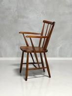 Jaren 60 spijlenstoel vintage eetkamerstoel retro spijlstoel, Huis en Inrichting, Stoelen, Ophalen, Gebruikt, Bruin, Vintage