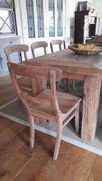2 stoelen /oud reclaimed massief teak, Ophalen, Twee, Bruin, Zo goed als nieuw