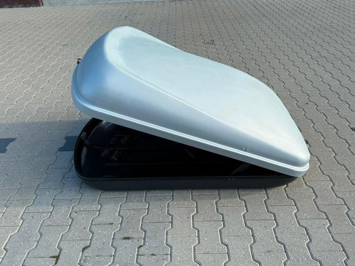 Hele ruime brede grote Hapro Roady 422 grijze dakkoffer, Auto diversen, Dakkoffers, Zo goed als nieuw, Ophalen of Verzenden