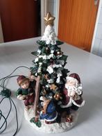 kerst decoratie - kerstman met kerstboom met lampjes, Ophalen of Verzenden, Gebruikt