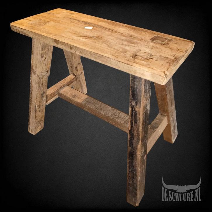 Stoer houten bankje, Huis en Inrichting, Stoelen, Nieuw, Hout, Ophalen