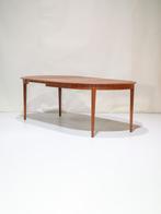 Uitschuifbare eettafel rond ovaal teak Deens vintage, Huis en Inrichting, Tafels | Eettafels, Ophalen, 100 tot 150 cm, -, -