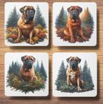 Bullmastiff Bos onderzetters met houder, Ophalen of Verzenden, Nieuw, Glas of Kopje
