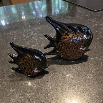2 Dream Living Glas Sculptuur maanvissen  beschikbaar voor biedingen
