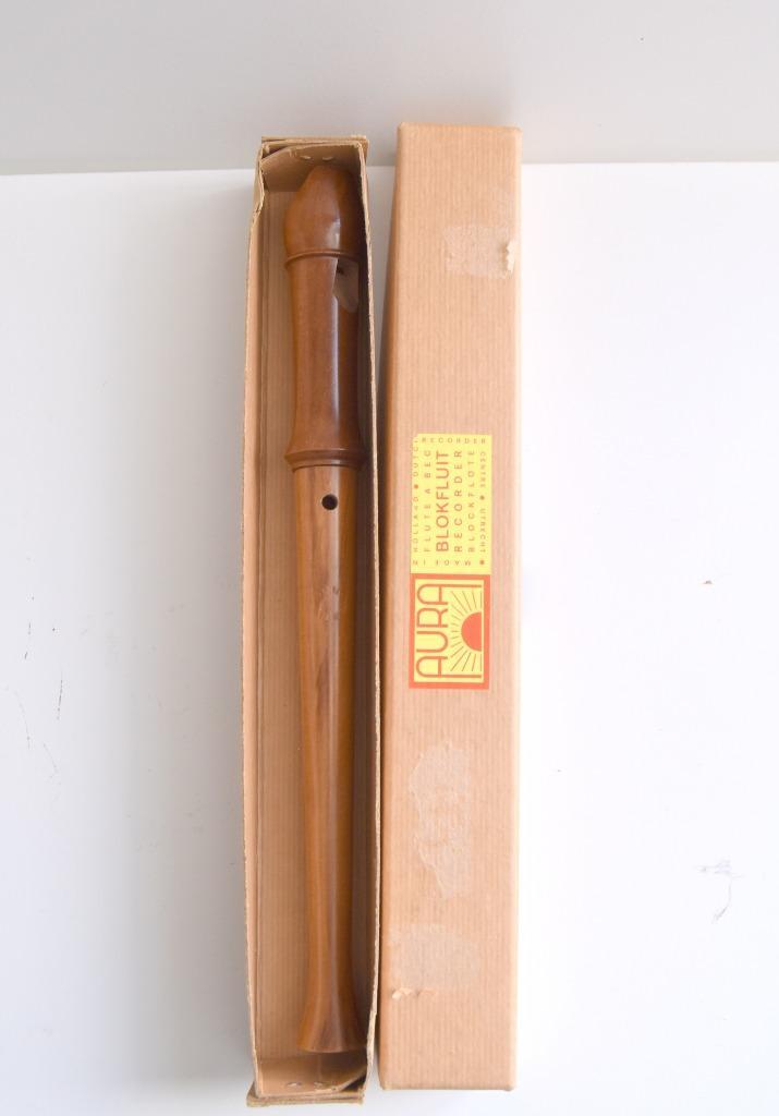 Aura houten blokfluit, made in Holland als nieuw, in doos, Muziek en Instrumenten, Blaasinstrumenten | Blokfluiten, Zo goed als nieuw