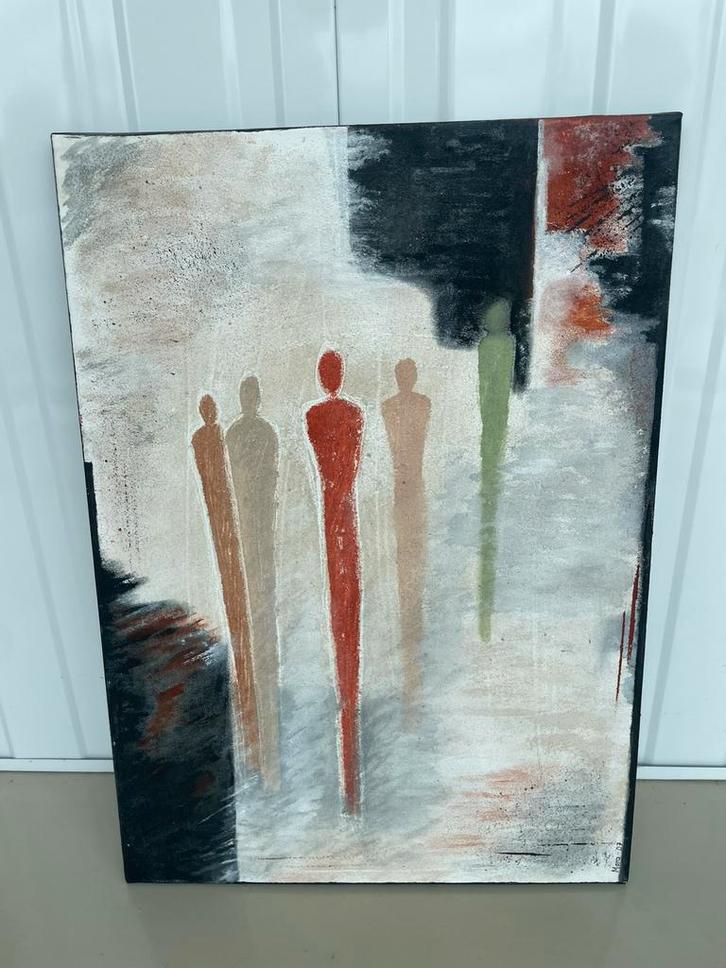 NU €30!! Abstract schilderij, Antiek en Kunst, Kunst | Schilderijen | Abstract, Ophalen of Verzenden