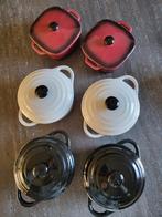 6 mini pannetjes / ovenschaaltjes / cocottes aardewerk, Huis en Inrichting, Ophalen of Verzenden, Effen, Aardewerk, Schaal of Schalen