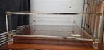 Pierre Vandel Paris Salontafel - plexiglas, glas en messing, Ophalen, Gebruikt, 50 tot 100 cm, 50 tot 100 cm