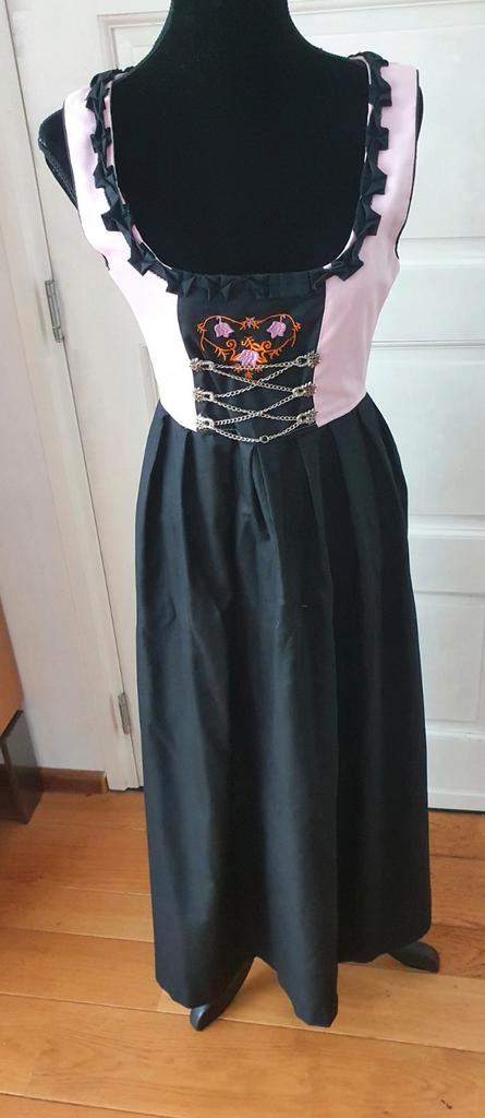 Lange Dirndl oktoberfeest zwart met roze & oranje mt 36/38, Kleding | Dames, Carnavalskleding en Feestkleding, Zo goed als nieuw