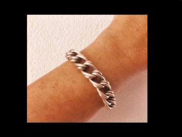 Bijzonder Zilveren Dubbele Schakels Armband! beschikbaar voor biedingen
