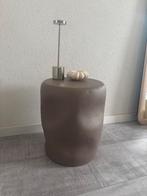 Bijzettafel taupe, Minder dan 55 cm, Rond, Zo goed als nieuw, Ophalen