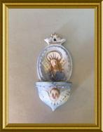 Antiek klein biscuit porseleinen wijwatervaatje Jezus, engel, Antiek en Kunst, Ophalen of Verzenden