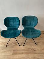 Twee petrol velvet OMG eetkamerstoelen (merk Zuiver), Ophalen, Twee, Blauw, Zo goed als nieuw