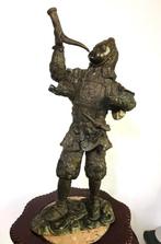 Brons Japanse Krijger met hoorn Antiek H 50  😎🤗🎁👌, Ophalen of Verzenden