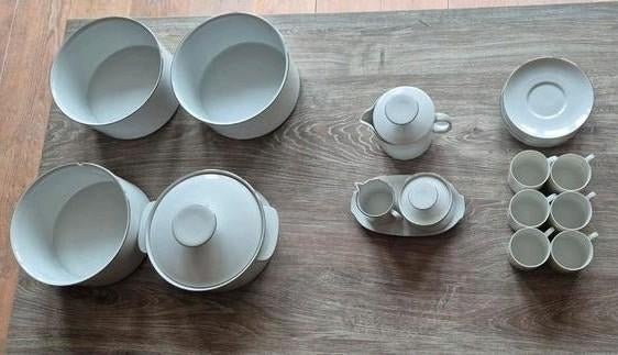 Thomas germany met zilverkleurige rand servies ( deel), Ophalen of Verzenden, Zo goed als nieuw, Porselein, Overige stijlen