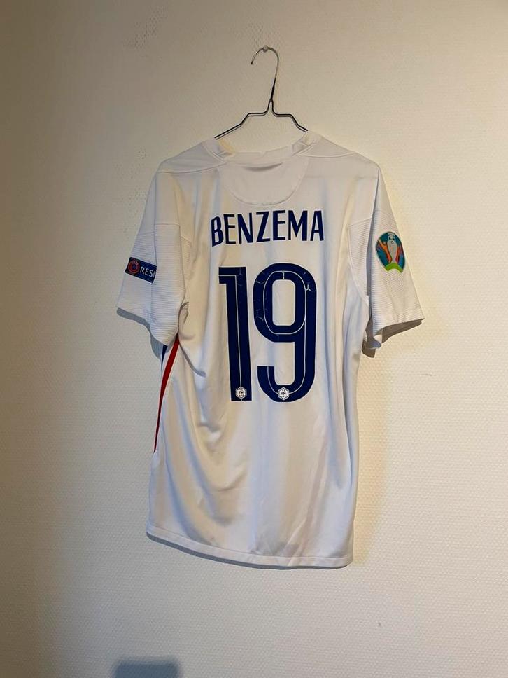 Benzema, Frankrijk (2020-2022), Sport en Fitness, Voetbal, Zo goed als nieuw, Shirt, Maat L, Ophalen of Verzenden