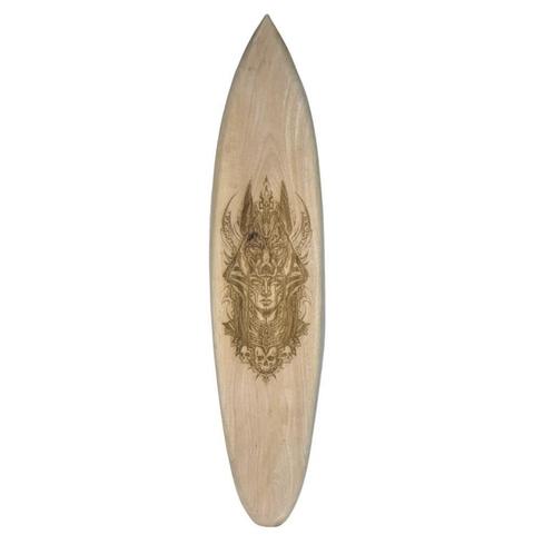 Lady Warrior - decoratief houten surfplank 150 cm, Huis en Inrichting, Woonaccessoires | Wanddecoraties, Nieuw, Ophalen of Verzenden