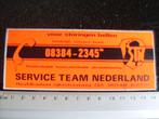sticker stv service team nederland elst koeltechniek airco, Verzenden, Zo goed als nieuw, Bedrijf of Vereniging