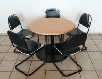 ronde tafel vergadertafel stoelen zwart  beschikbaar voor biedingen