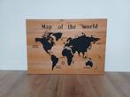 Houte schilderij wereldkaart, Ophalen, Zo goed als nieuw