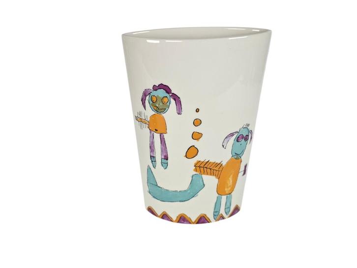 Schoonhoven Keramiek - ovale kleurige vaas - 2005, Antiek en Kunst, Antiek | Keramiek en Aardewerk, Ophalen of Verzenden