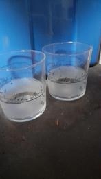 2x glazen met opdruk Hollands landschap, Huis en Inrichting, Glas of Glazen, Gebruikt, Ophalen of Verzenden, Glas