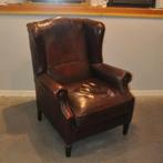 Schaapslederen oorfauteuil van King's Design, Ophalen, Zo goed als nieuw, Leer