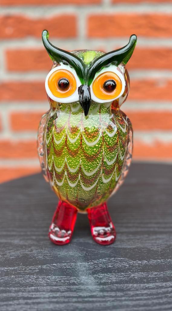 Uil van glas., Antiek en Kunst, Kunst | Beelden en Houtsnijwerken, Ophalen of Verzenden