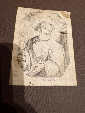 Vroege 19e-eeuwse devotieprent met kopergravuren, 1820 beschikbaar voor biedingen