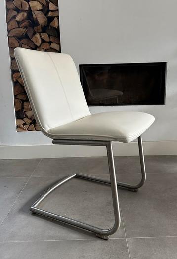 4/6 crème leder Henders & Hazel design stoel rvs frame beschikbaar voor biedingen