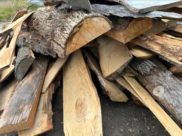 Eiken schaaldelen brandhout aanhanger vol  5m3 beschikbaar voor biedingen