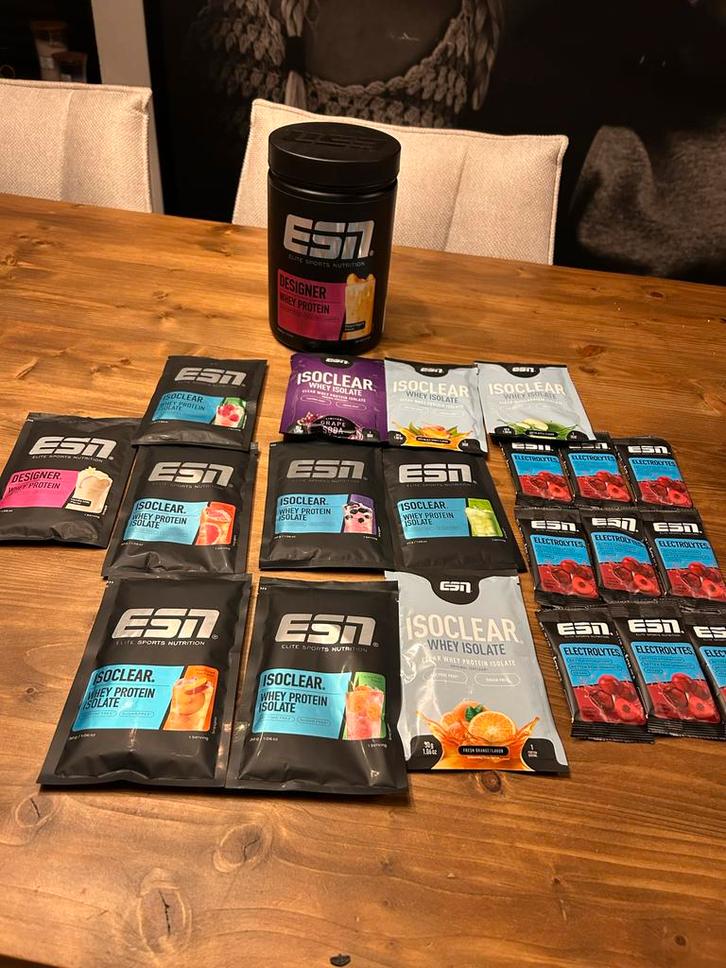 ESN Whey Protein, Isoclear & Elektrolyten, Sport en Fitness, Fitnessmaterialen, Gebruikt, Overige typen, Armen, Verzenden