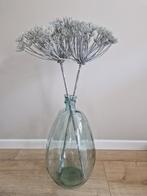 Vaas (blauw mintkleurig) met 2 berenklauwen (zilverkleurig), Huis en Inrichting, Woonaccessoires | Droogbloemen, Ophalen, Zo goed als nieuw