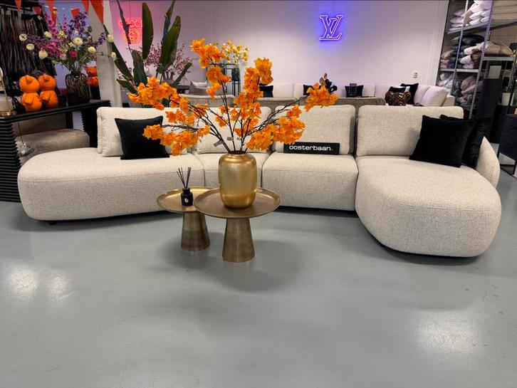 ACTIE Luxe Organische Loungebank Tessa 390x180cm NIEUW Uniek, Huis en Inrichting, Banken | Bankstellen, Nieuw, Hoekbank, Vierpersoons of meer