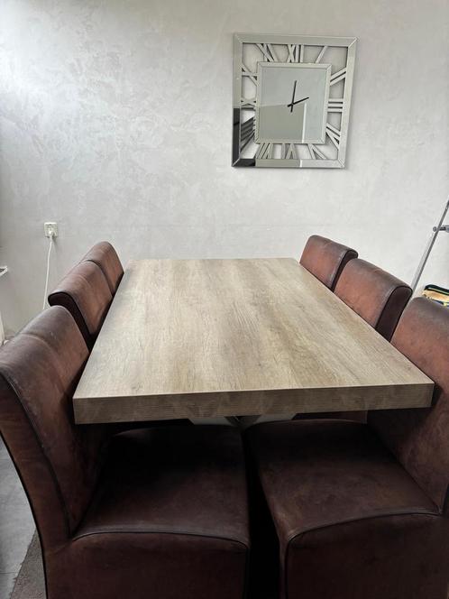 Eettafel met 6 stoelen + salontafel, Huis en Inrichting, Complete eetkamers, Gebruikt, 6 tot 8 stoelen, Ophalen of Verzenden