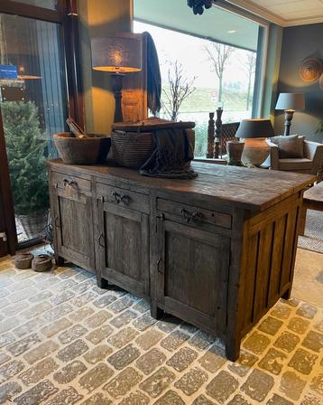 Landelijk kookeiland keuken kast stoere tafel schaal lamp  beschikbaar voor biedingen