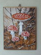 Oud schilderij paddestoelen, Antiek en Kunst, Ophalen of Verzenden