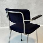 Gispen 1235 eettafelstoelen 2x vintage donkerblauw prijs p/s, Huis en Inrichting, Stoelen, Metaal, Gebruikt, Twee, Blauw